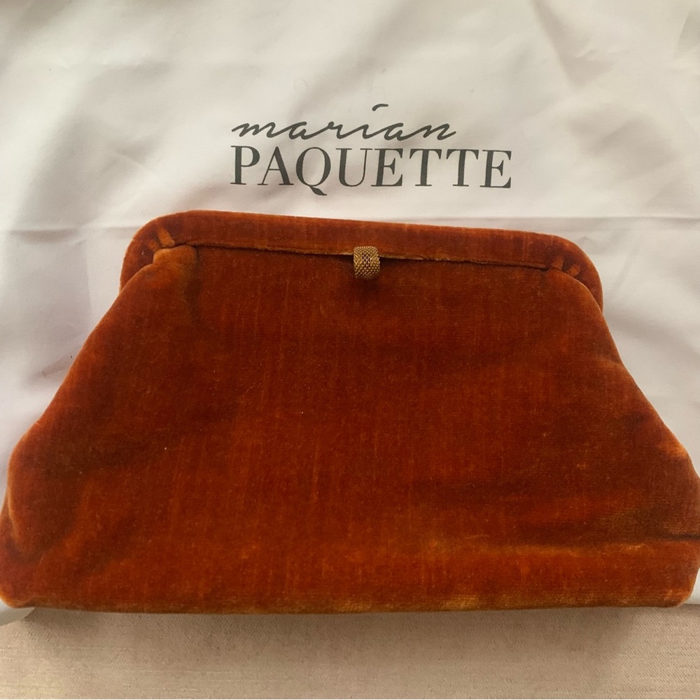 Marian Paquette Liette velvet clutch bag